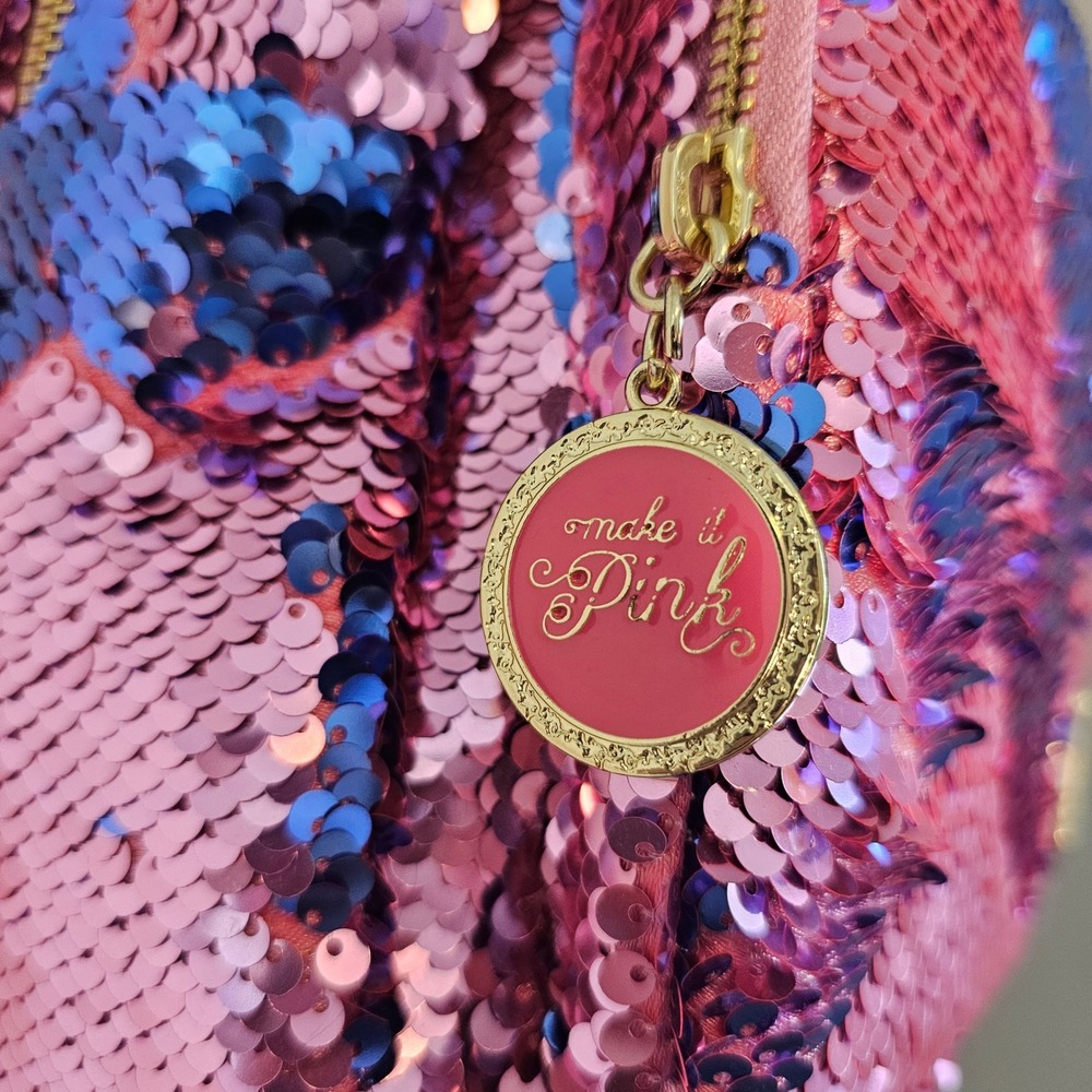 nwt Loungfly Aurora reversable sequin pink blue mini  backpack - Picture 6 of 12